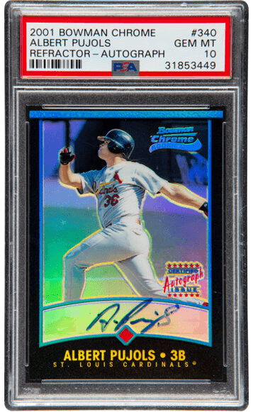 2001 Bowman Chrome #340 featuring Albert Pujols's autograph