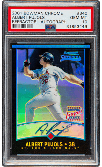 2001 Bowman Chrome #340 Albert Pujols autographed rookie card