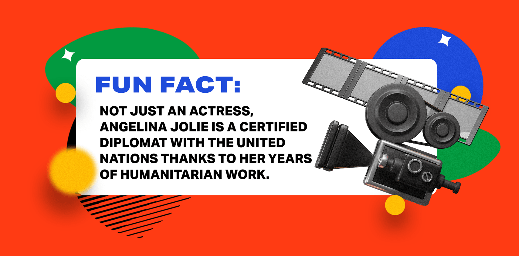 Angelina Jolie fun fact infographic