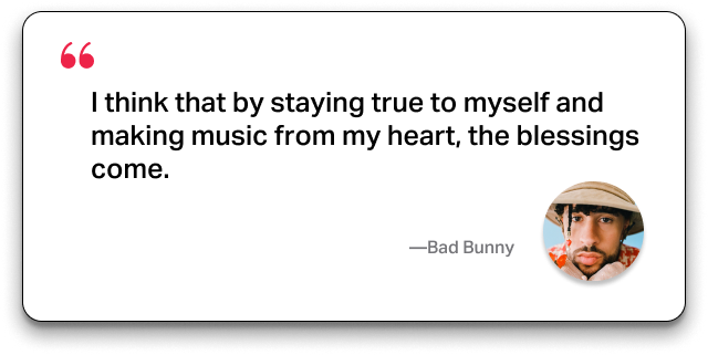 Bad Bunny quote about staying true to himself