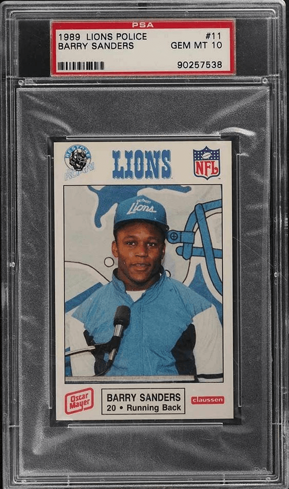 1989 Lions Police Barry Sanders Rookie Card