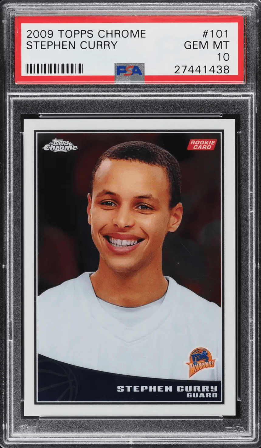 Stephen Curry's 2009 Topps Chrome #101 rookie card