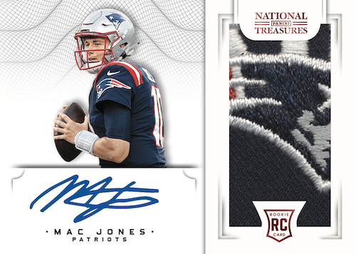 Panini National Treasures Mac Jones relic card
