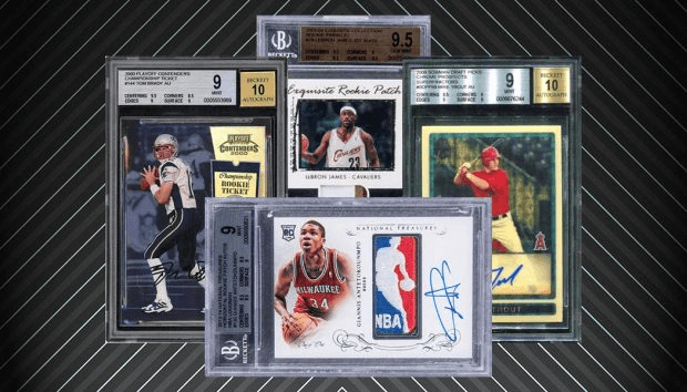 Sports cards graded using the Beckett Grading System (BGS).