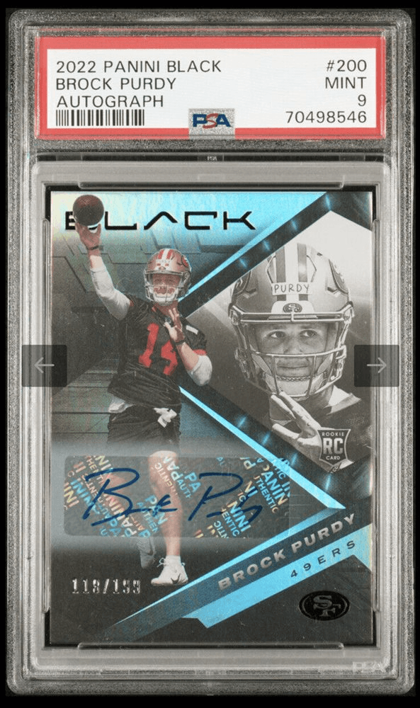 2022 Panini Black Brock Purdy #200 Autograph