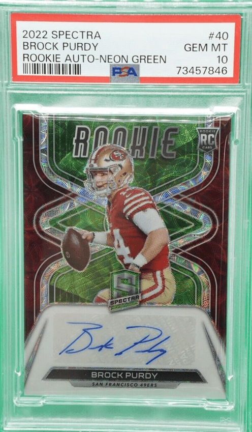 2022 Panini Spectra Brock Purdy Rookie Autographs #40 Neon Green