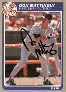 Don Mattingly autograph on a 1985 Fleer card