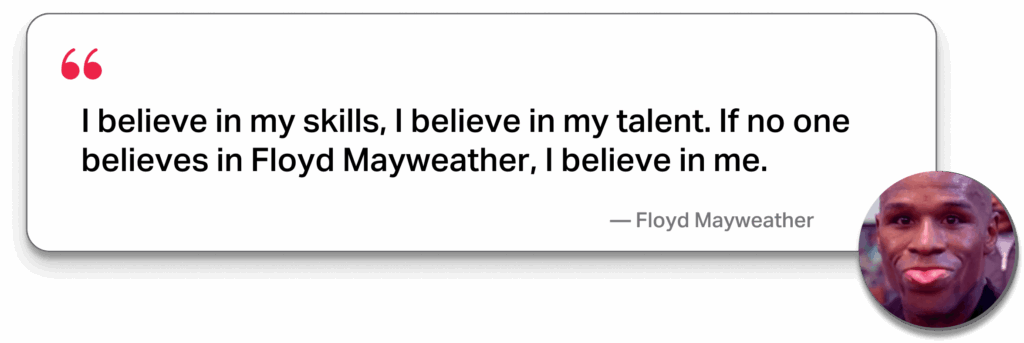 Floyd Mayweather Jr. quote about skills