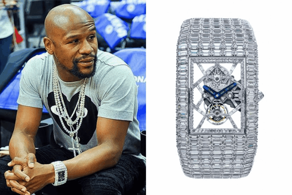 Floyd Mayweather wearing Jacob & Co. Billionaire III watch