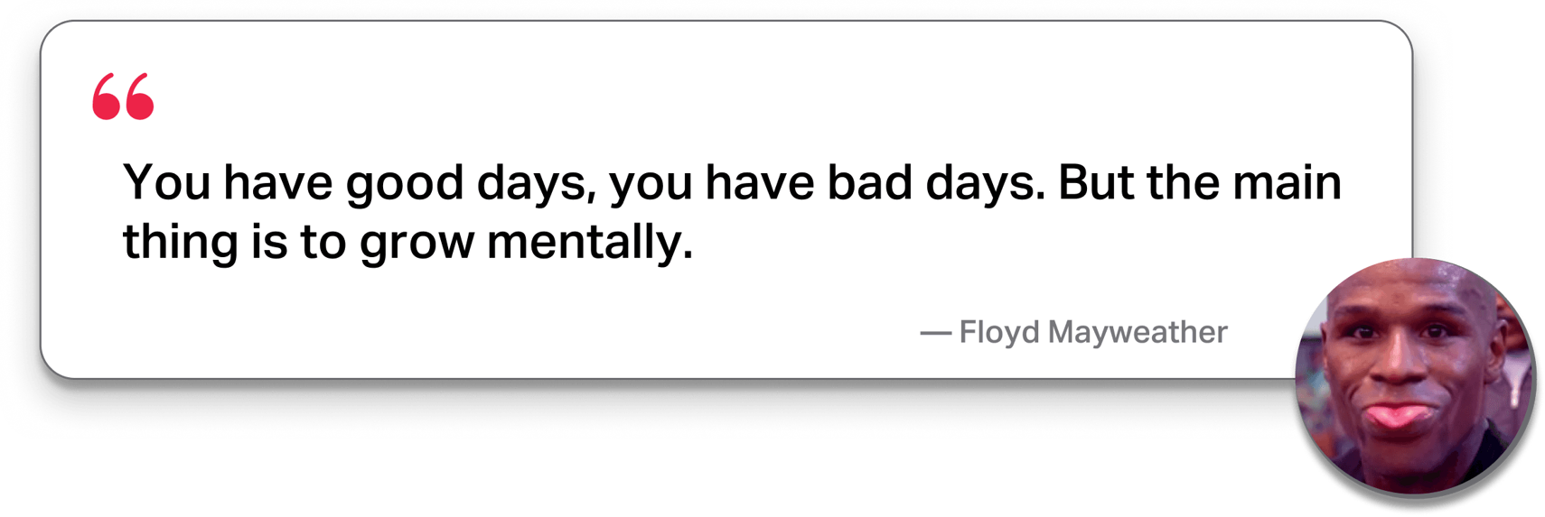 Quote card have a strong mentality