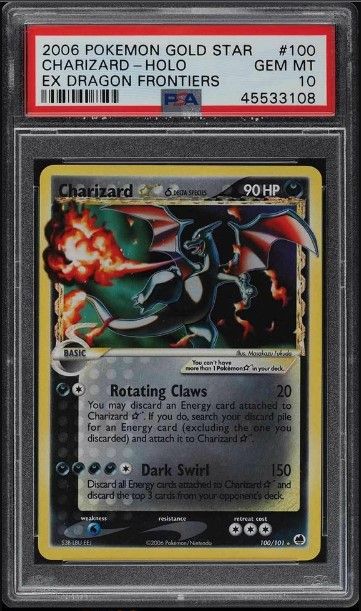 Charizard-Holo Gold Star card
