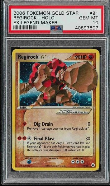 Regirock-Holo Gold Star card