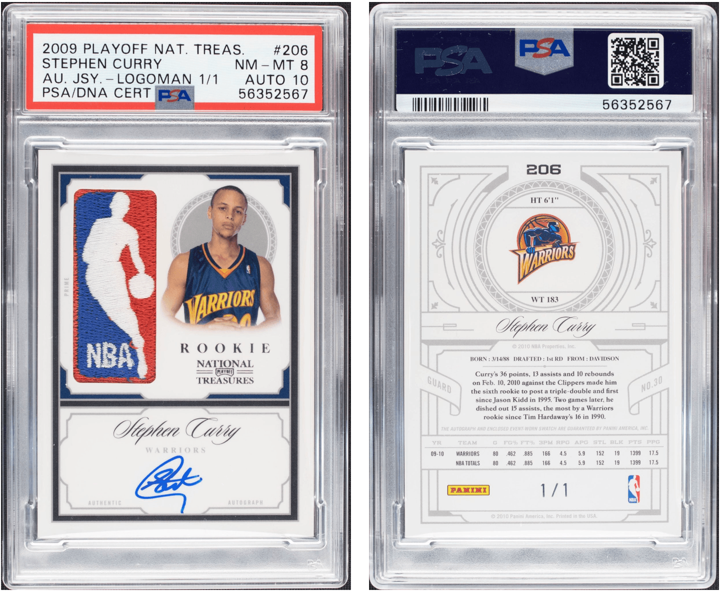 Stephen Curry PSA 8 rookie card