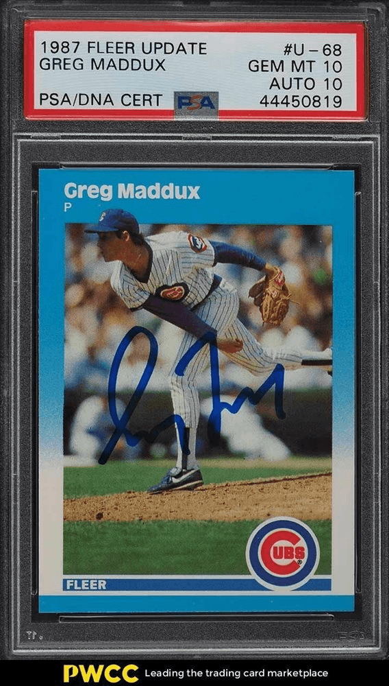 1987 Fleer Update Greg Maddux rookie card #U68