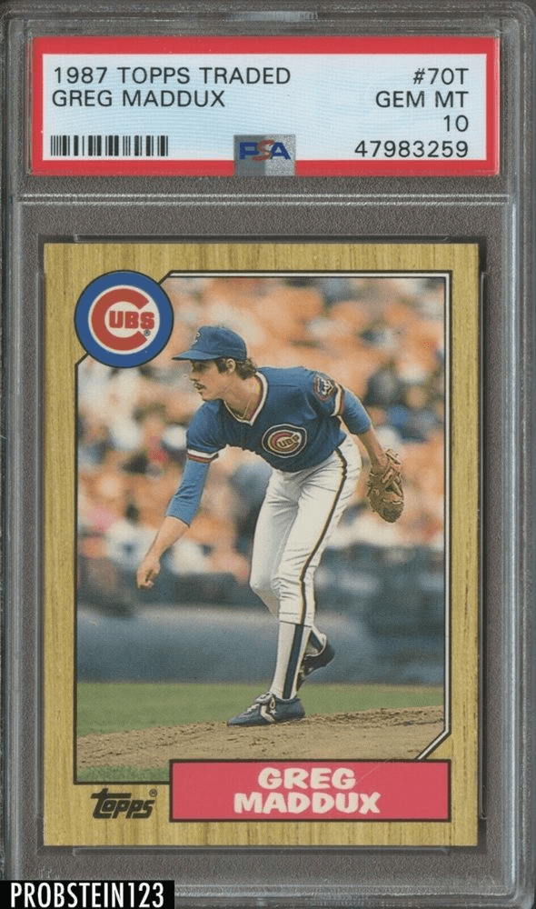 1987 Topps Traded Greg Maddux rookie card #70T