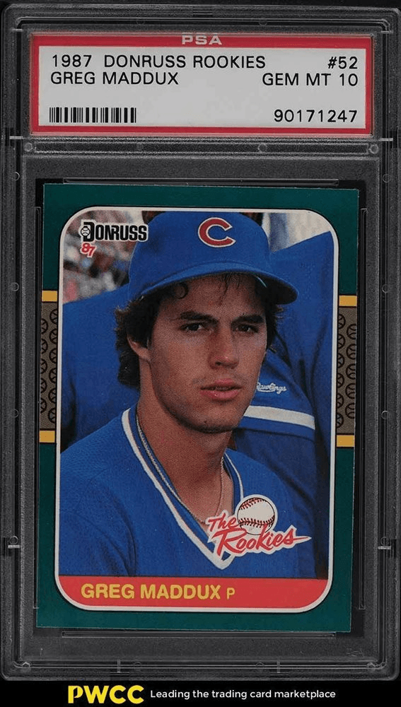 1987 Donruss Greg Maddux rookie card #52