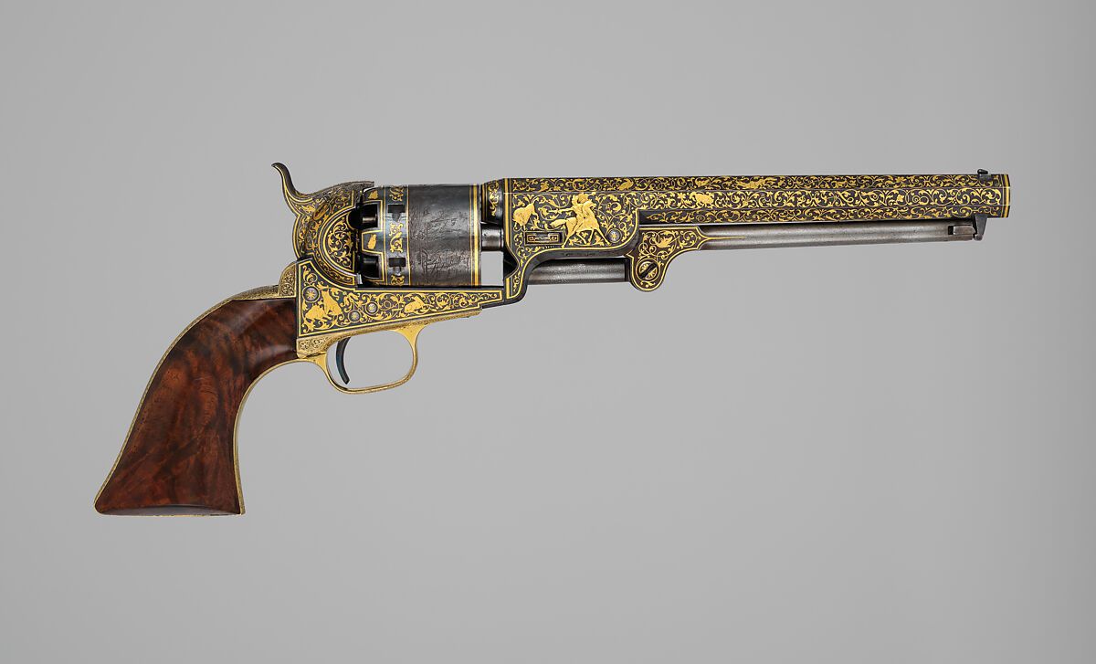 Gold-inlaid Colt Model 1851 Navy Revolver