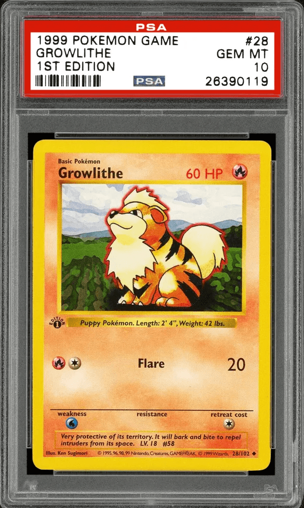 Growlithe Holo card