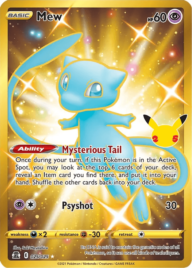 Shiny Mew Gold Holo card