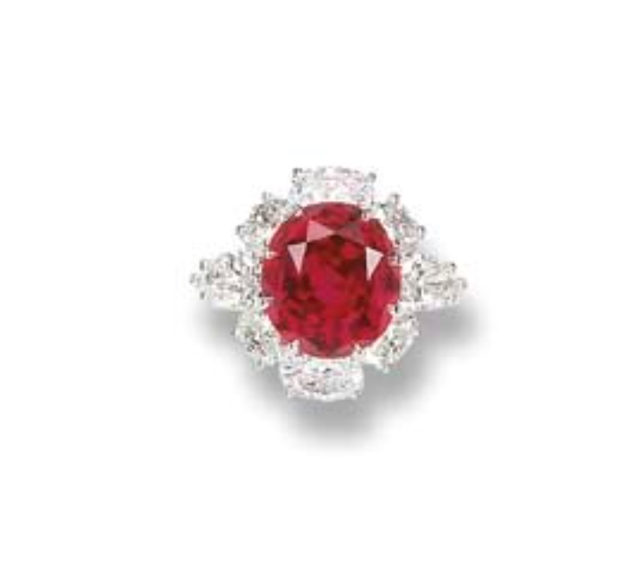 Burmese ruby diamond ring