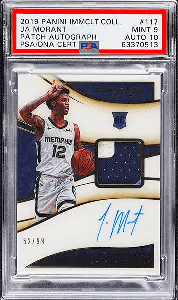 2019 Panini Immaculate Collection Ja Morant Patch Autograph #117