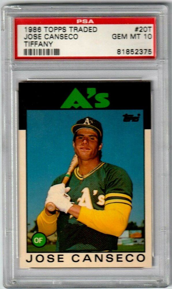 1986 Topps Traded Tiffany Jose Canseco #20T card