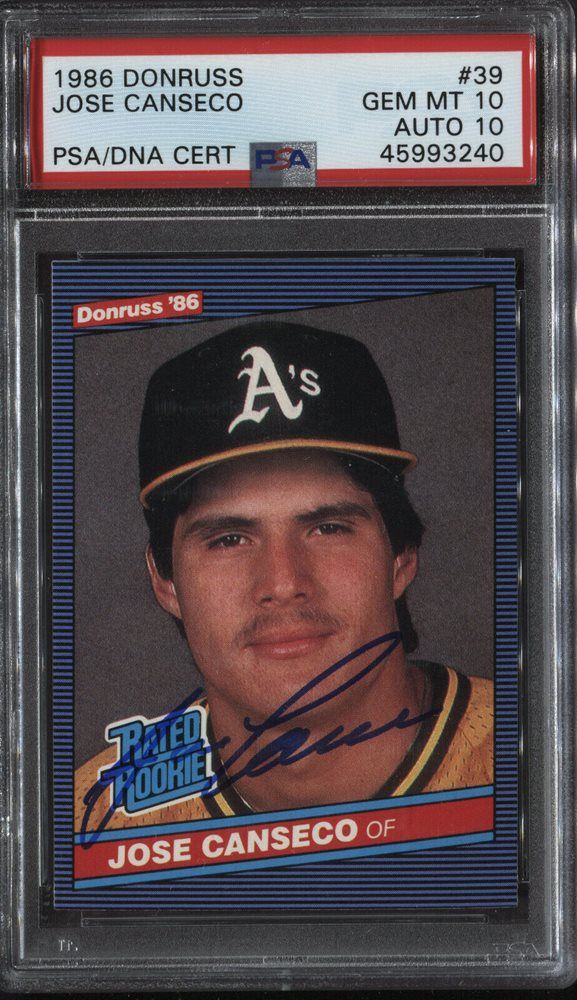 1986 Donruss Jose Canseco #39 card