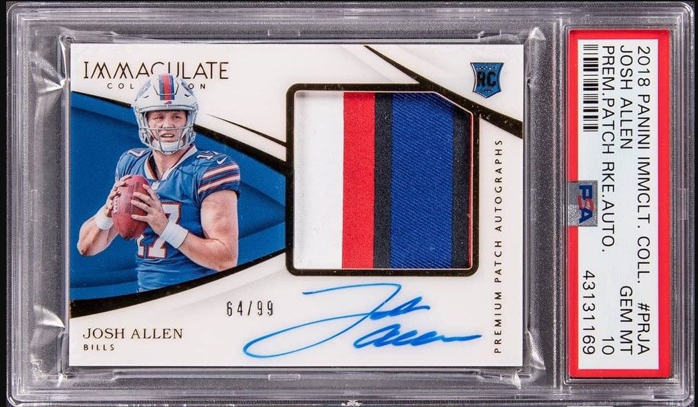 2018 Panini Immaculate Collection Premium Patch Rookie Autograph Josh Allen #PRJA