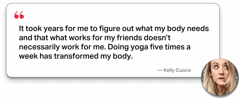 Kaley Cuoco quote about transforming her body