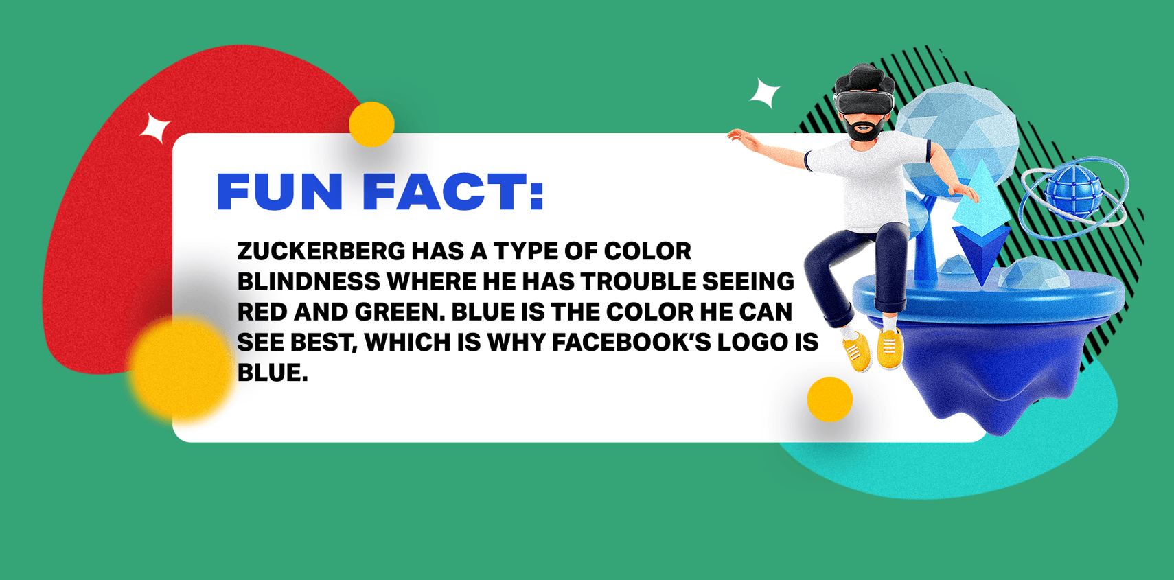 Mark Zuckerberg fun fact graphic
