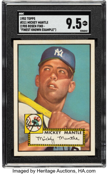 Topps Mickey Mantle baseball card that sold for $12.6 million.