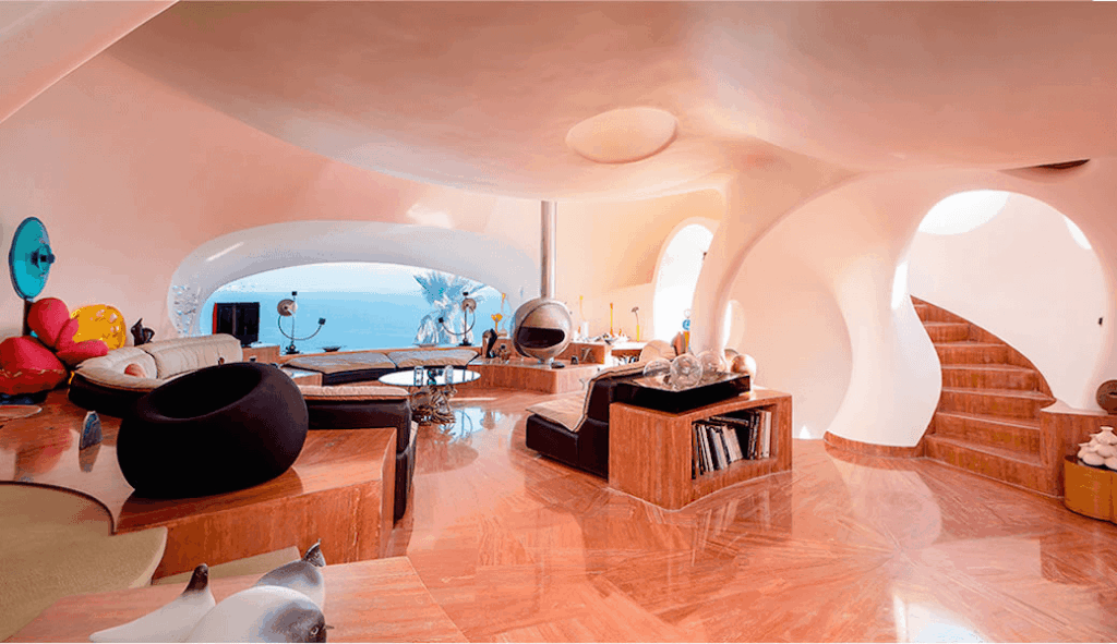 one of the rooms of Les Palais Bulles in Cannes, France