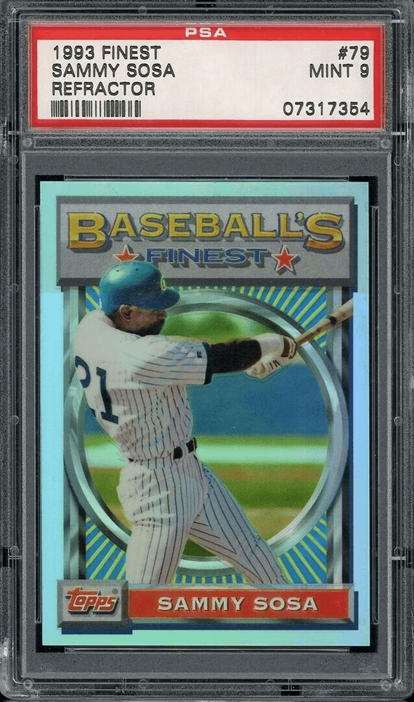 Sosa swinging away on the 1993 Finest #79 Refractor
