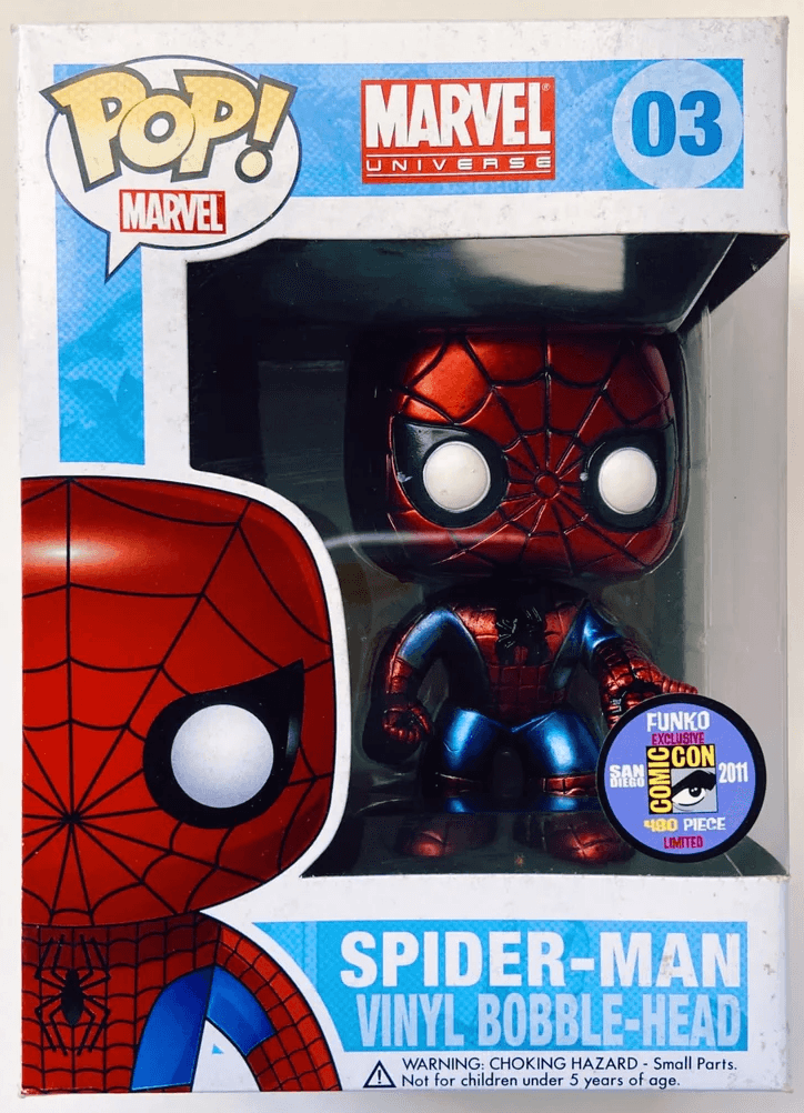 03 Spider-Man Metallic SDCC 2011 Funko Pop