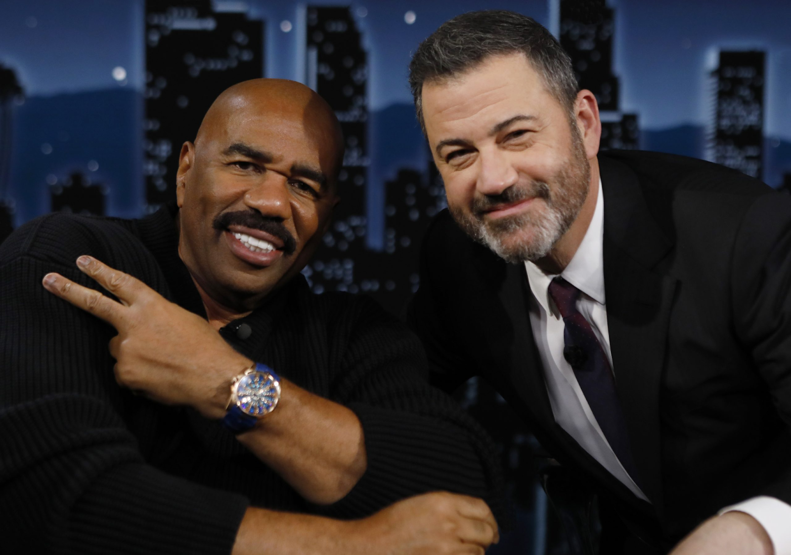 Steve Harvey watches