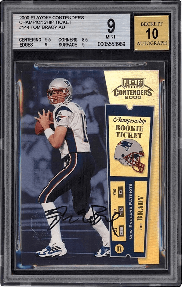 2000 Playoff Contenders Championship Ticket Tom Brady Rookie Card Autograph #144