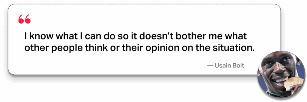 Usain Bolt quote about opinions