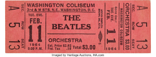 1964 Beatles concert ticket